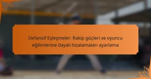 Defansif Eşleşmeler: Rakip güçleri ve oyuncu eğilimlerine dayalı hizalamaları ayarlama